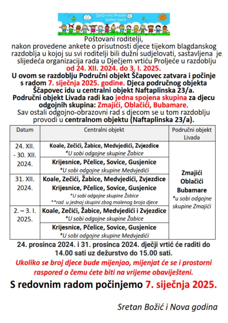ZIMSKA ORGANIZACIJA RADA